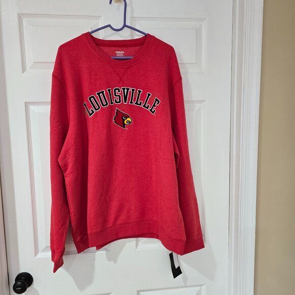 Louisville Cardinals Men's Captivating Pullover Sweatshirt Red Sz 2XL NWT - Picture 1 of 8